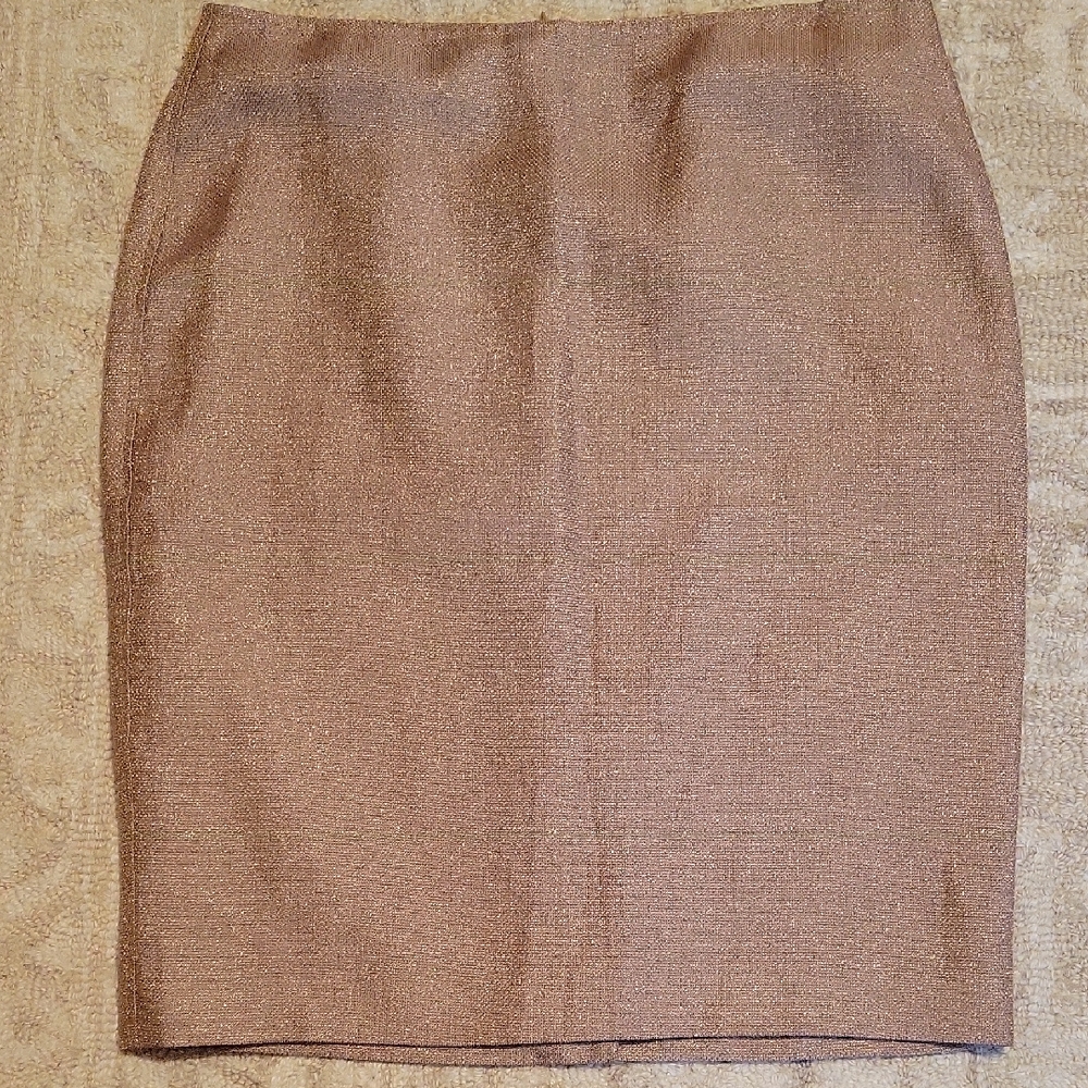 Talbots Gold Metallic Pencil Skirt